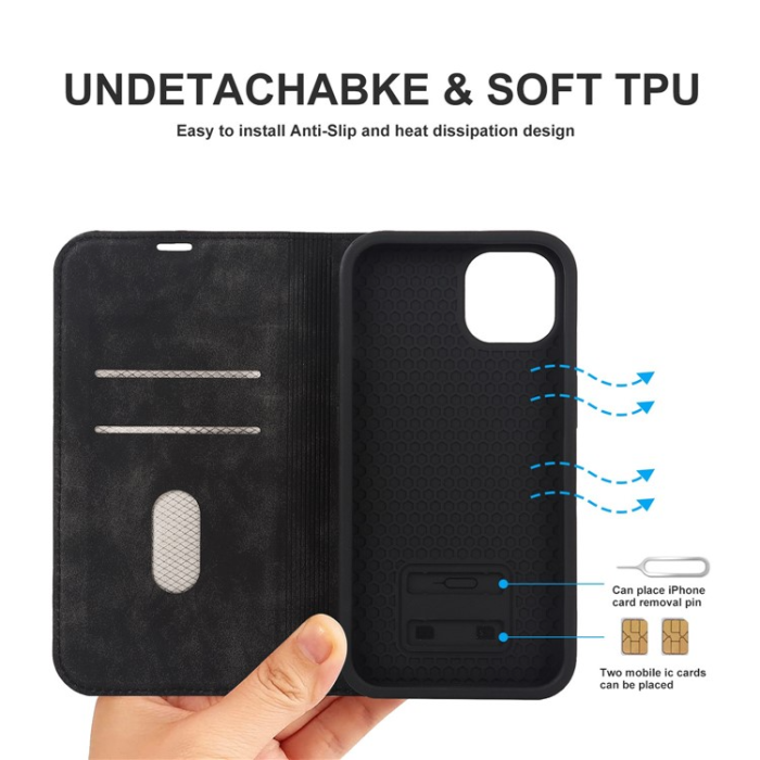 OEM - iPhone 14 Plus Plånboksfodral Magsafe RFID - Svart