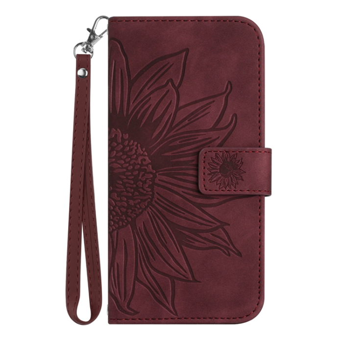 A-One Brand - OnePlus Nord 5 Plånboksfodral Sunflower Imprint - Vinröd