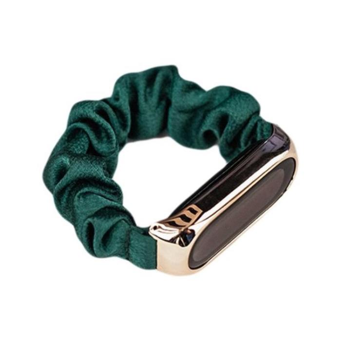 UTGATT1 - Xiaomi Mi Band 3/4/5/6 Armband Elastic Scrunchies - Grön