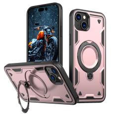 N/A - Mobilskal till iPhone 15 Plast MagSafe Milit&auml;rskydd - Ros&eacute;guld