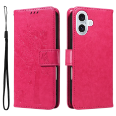 A-One Brand - iPhone 17 Plånboksfodral Tree Pattern - Rosa
