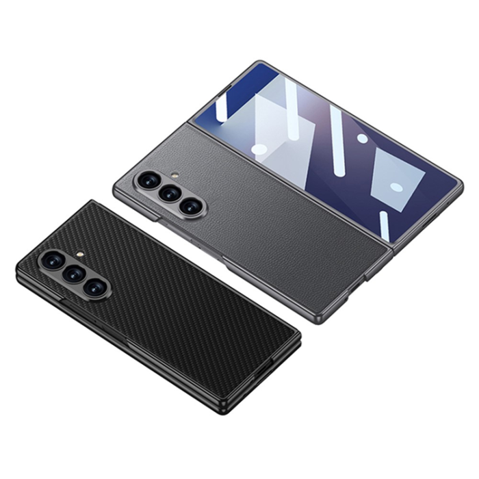 GKK - GKK Galaxy Z Fold 7 Mobilskal Skin Touch Med Härdat Glas - Grå