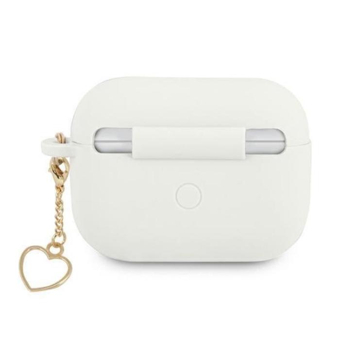 Guess - Guess Silicone Heart Charm Collection Skal Airpods Pro - Vit