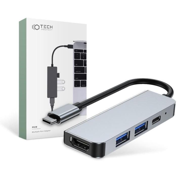 Tech-Protect - Tech-Protect V2-Hub Adapter 4in1 - Grå
