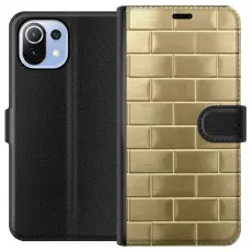 Gustaf - Pl&aring;nboksfodral till Xiaomi Mi 11 Lite med Gyllene Murstenar