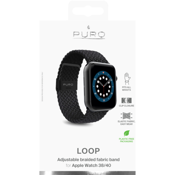 Puro - Puro Apple Watch 38/40/41 mm Armband - Svart