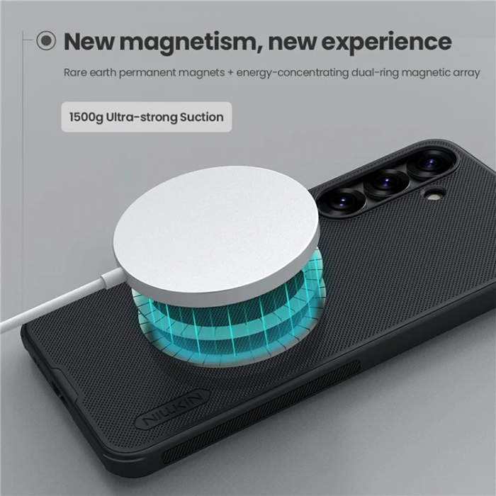 Nillkin - Nillkin Galaxy S25 Mobilskal Magsafe Frosted Shield Pro - Svart