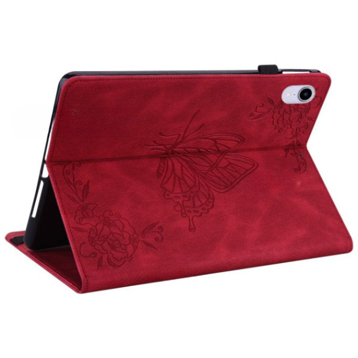 A-One Brand - iPad mini 6 (2021) Fodral Imprinted Butterfly Flower - Röd