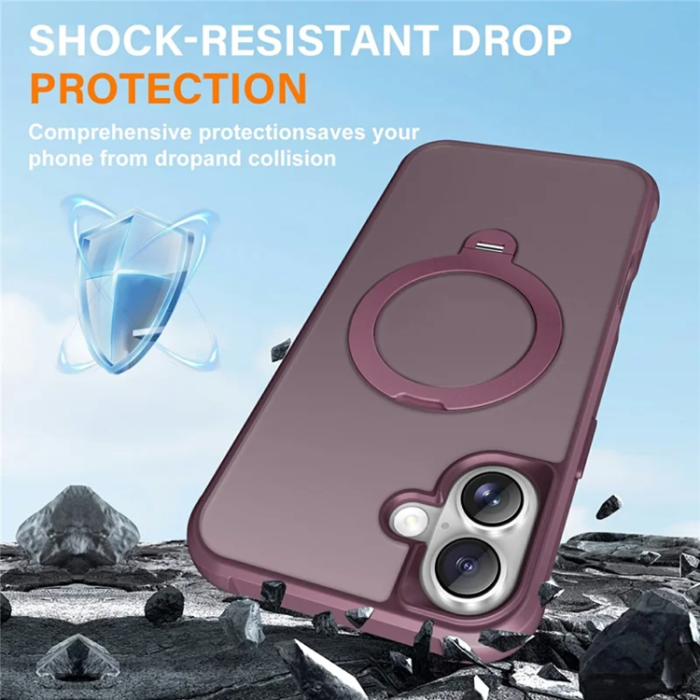A-One Brand - iPhone 17 Mobilskal MagSafe Kickstand TPU + PC - Vinröd