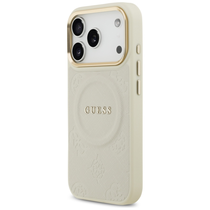 Guess - Guess iPhone 17 Pro Mobilskal Magsafe Peony Hot Stamp - Beige