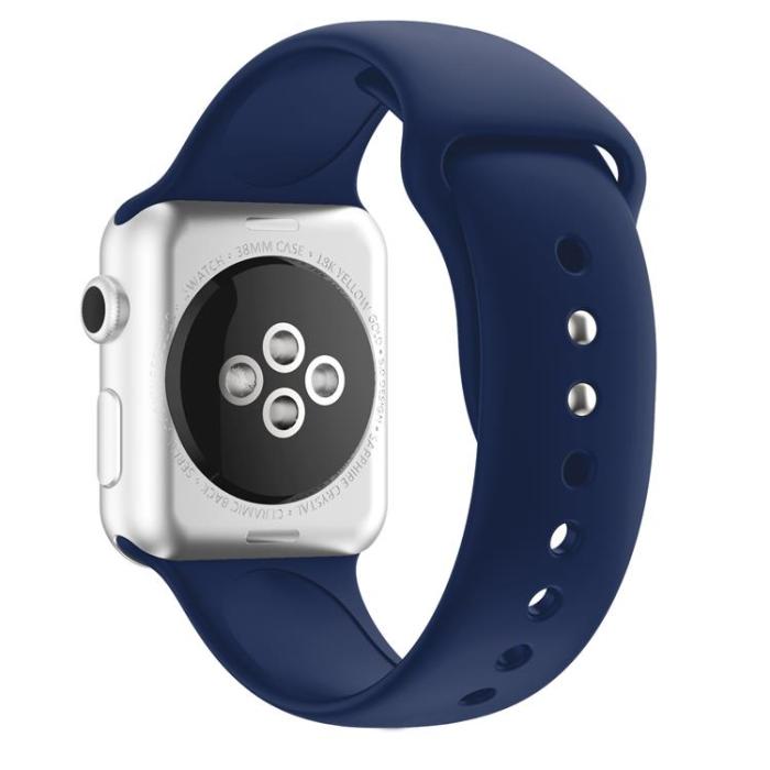 OEM - Apple Watch 4/5/6/7/8/SE/Ultra (49/45/44/42mm) Band Rivet Silikon - Blå