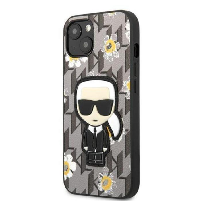 KARL LAGERFELD - Karl Lagerfeld iPhone 13 mini Skal Flower Ikonik Karl - Grå
