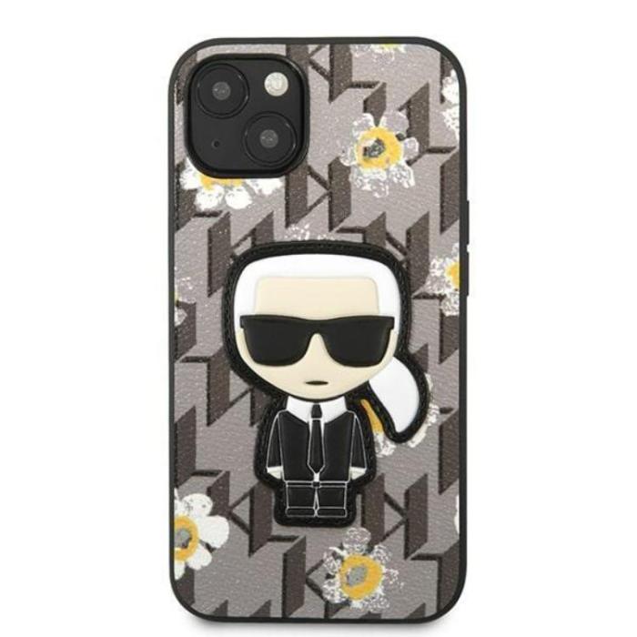 KARL LAGERFELD - Karl Lagerfeld iPhone 13 mini Skal Flower Ikonik Karl - Grå