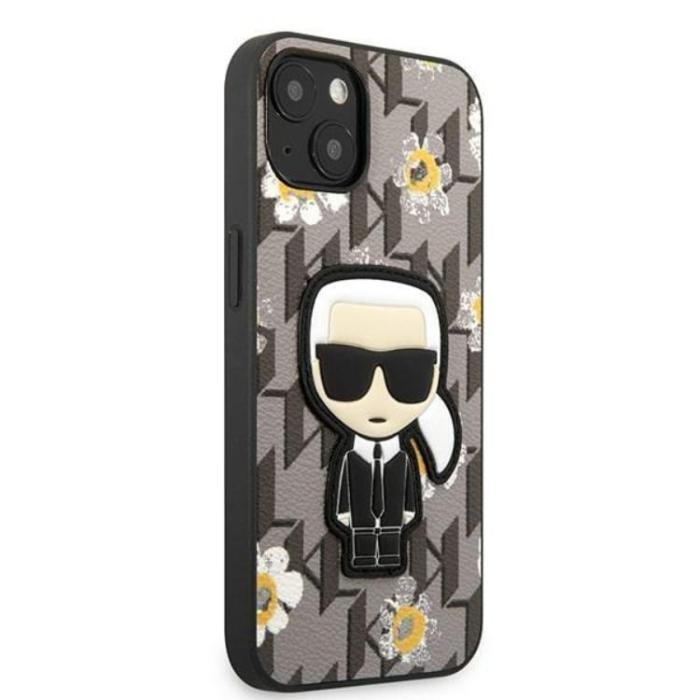 KARL LAGERFELD - Karl Lagerfeld iPhone 13 mini Skal Flower Ikonik Karl - Grå