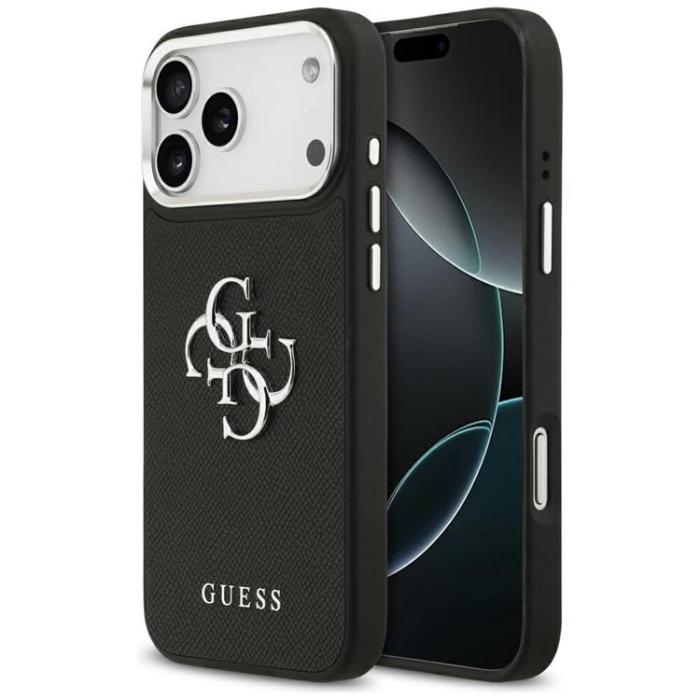 Guess - Guess iPhone 17 Pro Max Mobilskal Grained Big 4G Classic Logo - Svart