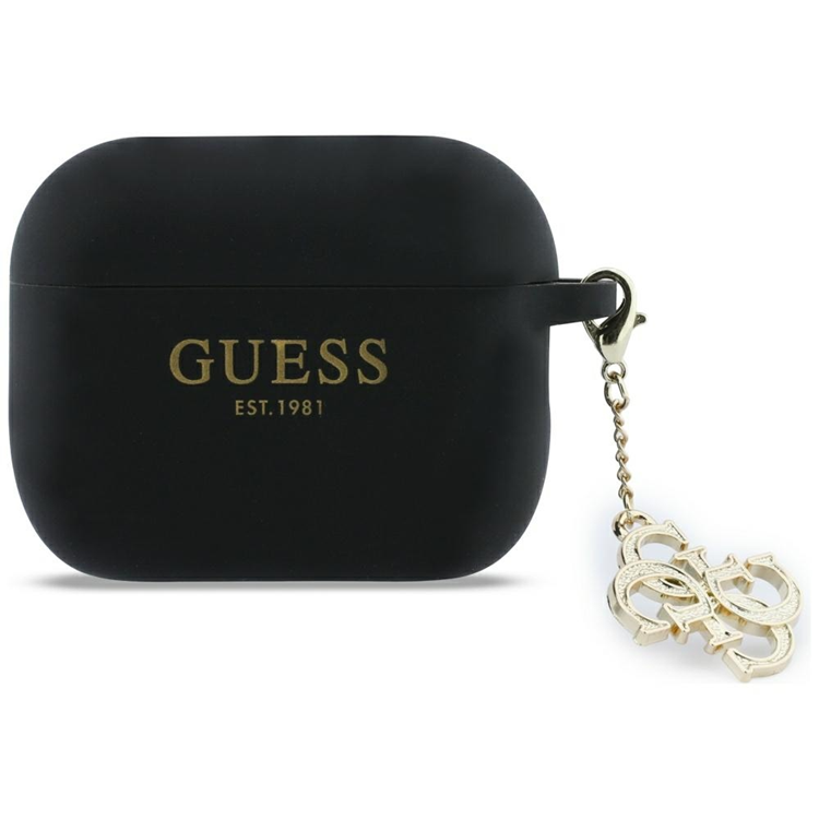 Guess AirPods Pro 3 Skal Silicone 4G Charm (Svart) | 2353 | AlltMobil