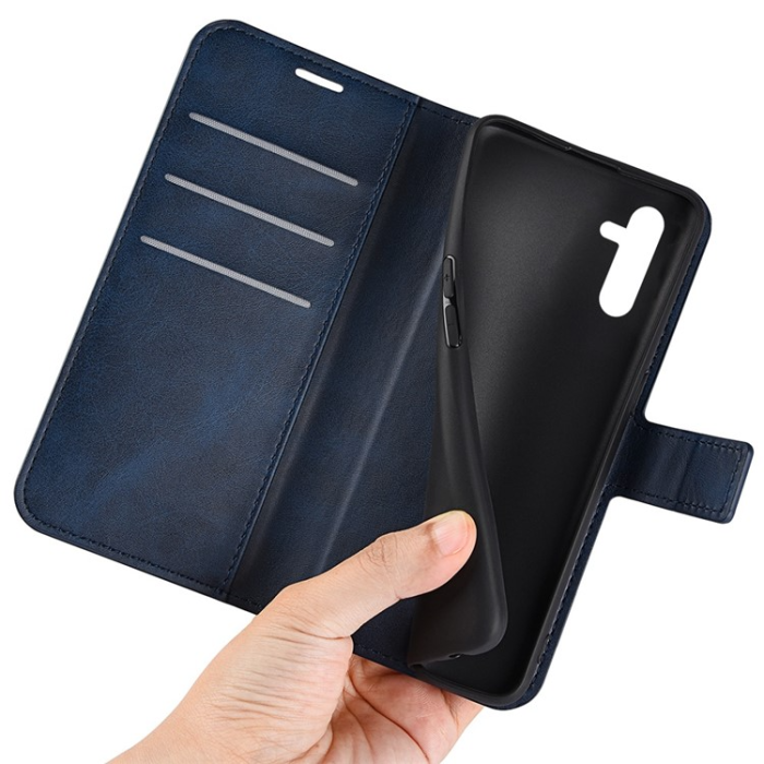 A-One Brand - Galaxy A14 5G/4G Plånboksfodral Calf Flip Folio - Blå