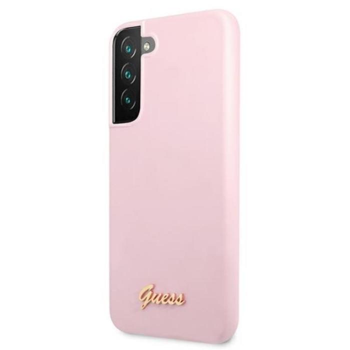 Guess - Guess Silicone Script Metal Logo Skal Galaxy S22 Plus - Lavender