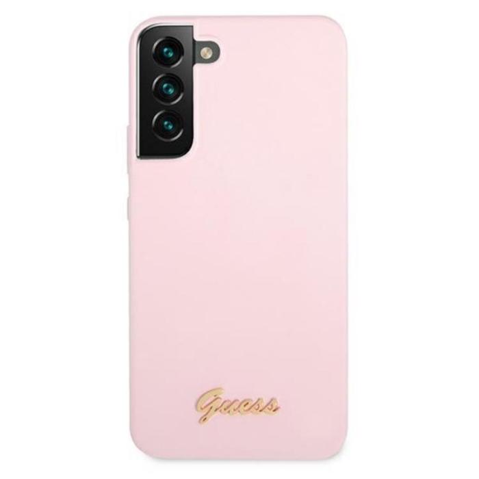 Guess - Guess Silicone Script Metal Logo Skal Galaxy S22 Plus - Lavender