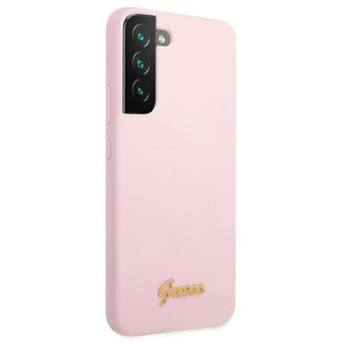 Guess - Guess Silicone Script Metal Logo Skal Galaxy S22 Plus - Lavender