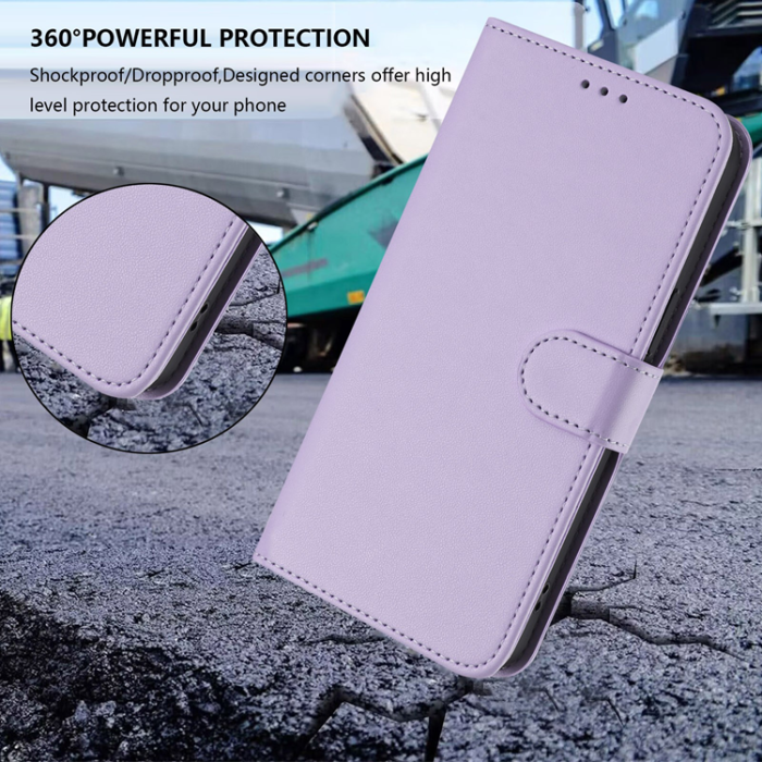 A-One Brand - iPhone 17 Plånboksfodral Läder med Handledsrem - Ljuslila