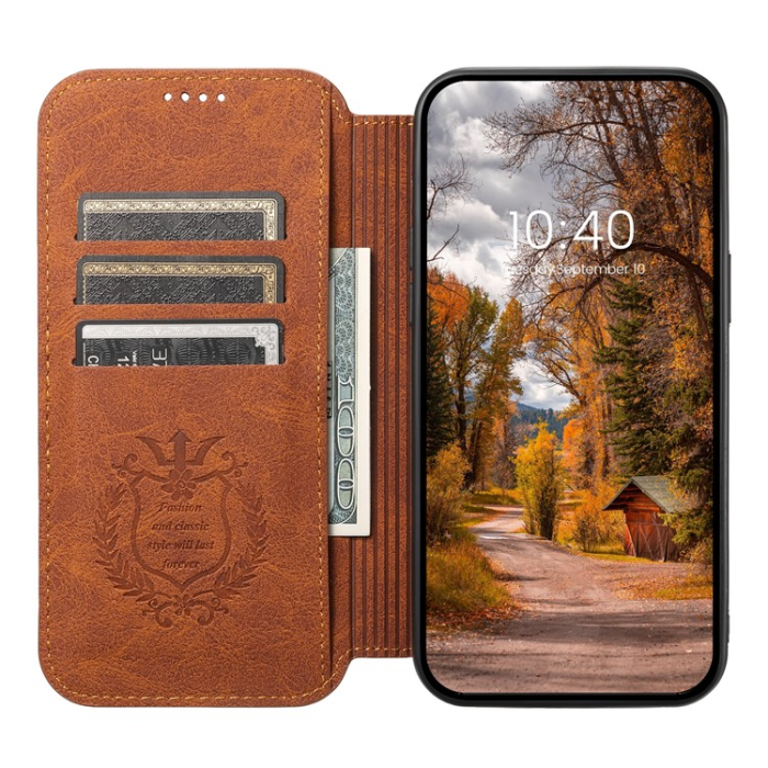 SUTENI - SUTENI iPhone 12/12 Pro Plånboksfodral Magsafe - Khaki