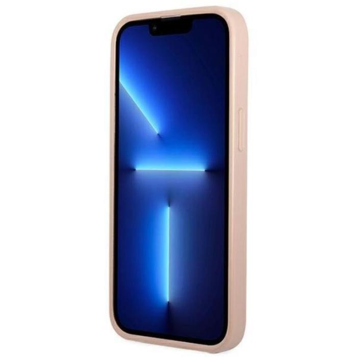 Guess - Guess iPhone Mini Skal Korthållare Saffiano Triangle Logo - Rosa
