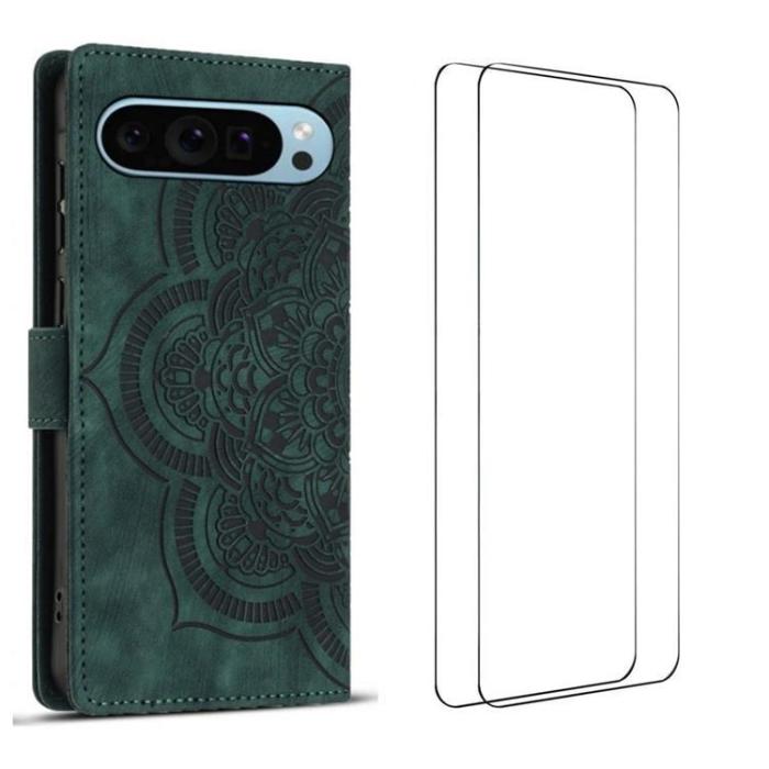 WANLONFENG - WANLONFENG Google Pixel 10 Pro Plånboksfodral Med 2 härdat glas