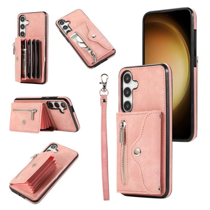 OEM - Mobilfodral för Samsung Galaxy S26 Kickstand Kortplats PU + PC - Roséguld