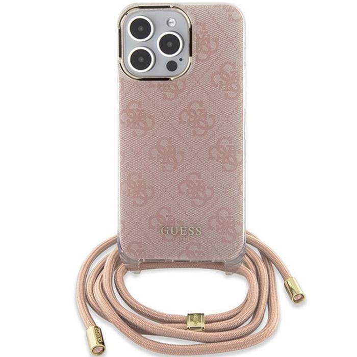 Guess - Guess iPhone 15 Pro Mobilhalsband Skal Print - Rosa