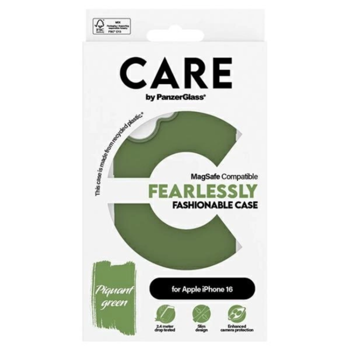 PanzerGlass - CARE By PanzerGlass iPhone 16 Mobilskal MagSafe Fashion - Grön