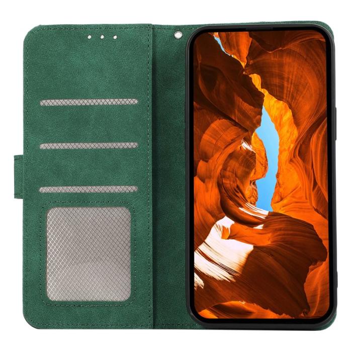 ABEEL - ABEEL Mobilskal till Samsung Galaxy S25+/S24+ KonstLäder RFID-Skydd Grön