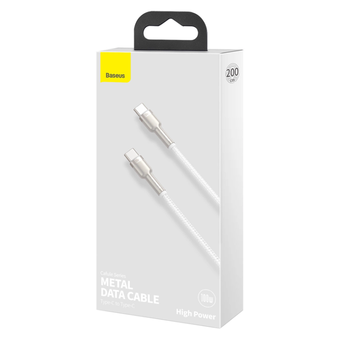 BASEUS - Baseus USB-C till USB-C kabel Cafule Series Metal 100W 5A 1m