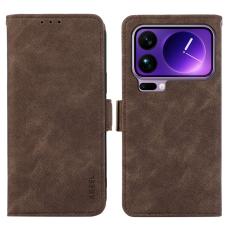 ABEEL - ABEEL Xiaomi 17 Pro Max Pl&aring;nboksfodral Konstl&auml;der St&auml;ll Brun