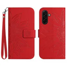 OEM - Samsung Galaxy S26 Pl&aring;nboksfodral Konstl&auml;der Solrostryck - R&ouml;d