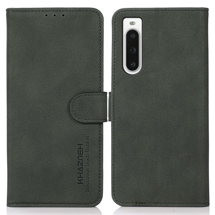 KHAZNEH - KHAZNEH Sony Xperia 10 V Plånboksfodral Textured Flip - Grön