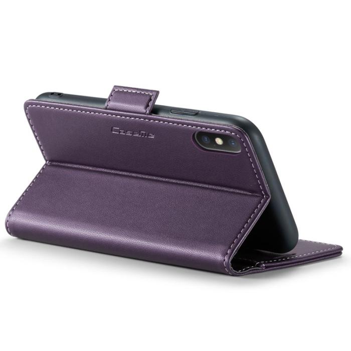 Caseme - CASEME RFID-Skydd Plånboksfodral Konstläder för iPhone XS - Lila