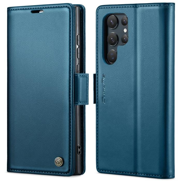 Caseme - CASEME Samsung Galaxy S24 Ultra Plånboksfodral Konstläder RFID-Skydd Blå
