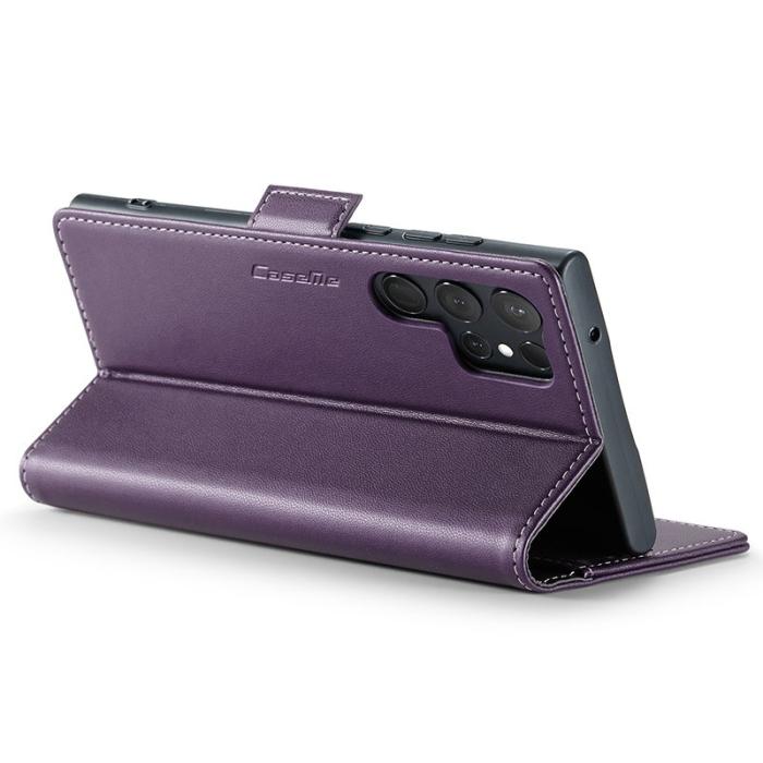 Caseme - CASEME Samsung Galaxy S24 Ultra Plånboksfodral Konstläder RFID-Skydd Lila