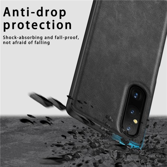 A-One Brand - Sony Xperia 10 V Mobilskal TPU PU-Läder - Svart