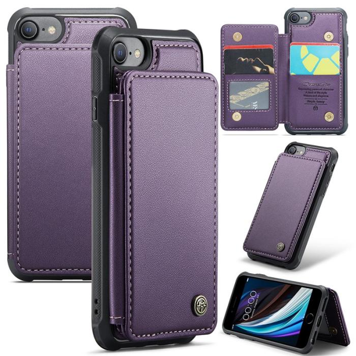 Caseme - CASEME C22 Fodral i Konstläder för iPhone 6/6s/7/8/SE 2020/2022 Lila