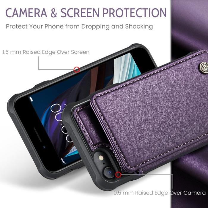 Caseme - CASEME C22 Fodral i Konstläder för iPhone 6/6s/7/8/SE 2020/2022 Lila