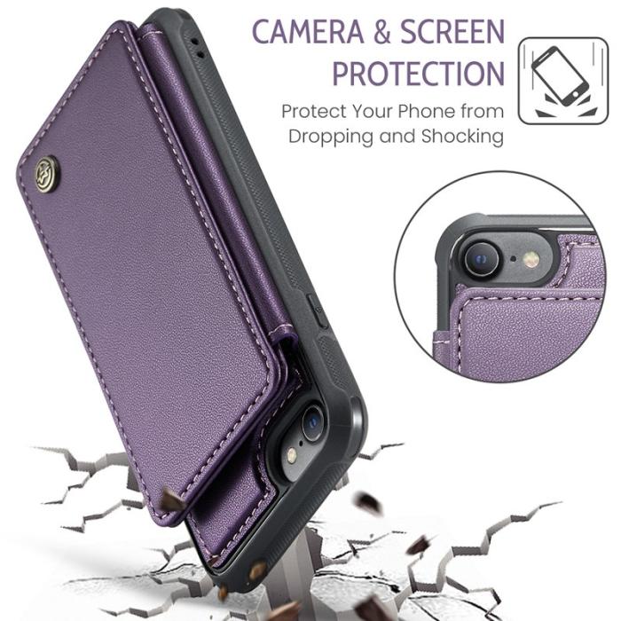 Caseme - CASEME C22 Fodral i Konstläder för iPhone 6/6s/7/8/SE 2020/2022 Lila