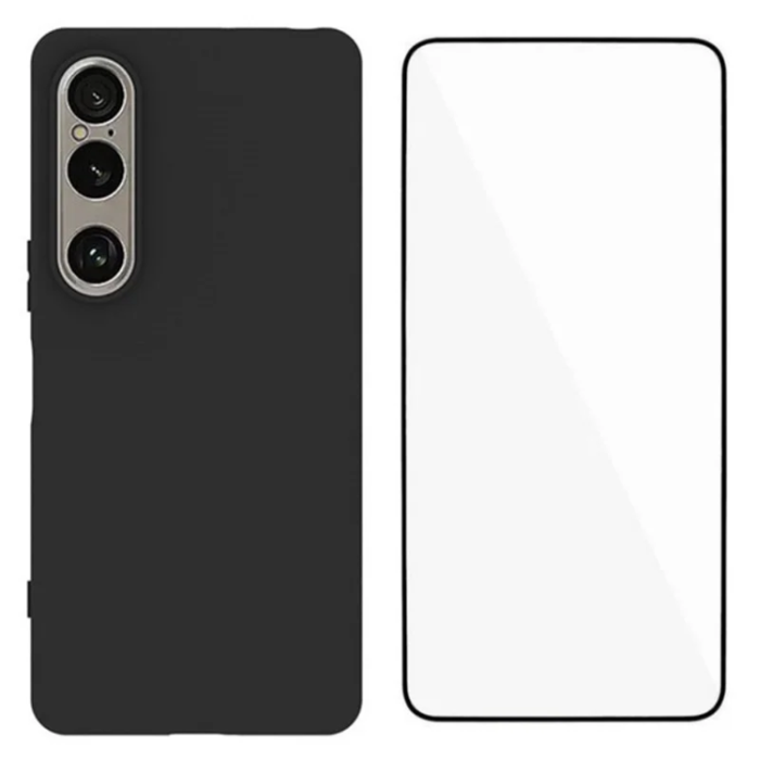 A-One Brand - Sony Xperia 1 VII Mobilskal Med Skärmskydd - Matte Svart