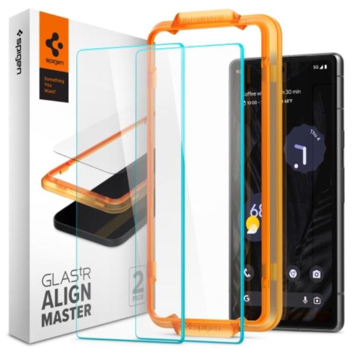 UTGATT - [2-PACK] Spigen Google Pixel 7A Härdat Glas Skärmskydd