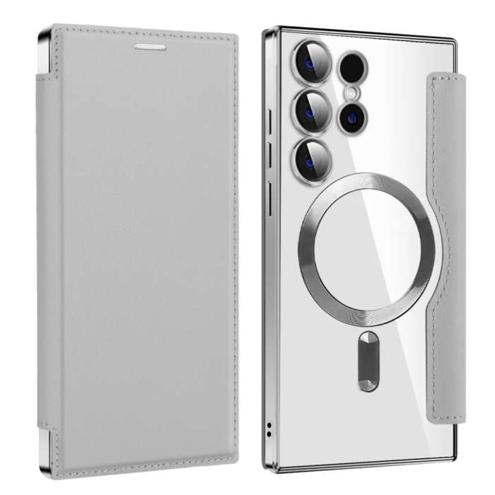 Taltech - Galaxy S24 Ultra Plånboksfodral Magsafe - Silver