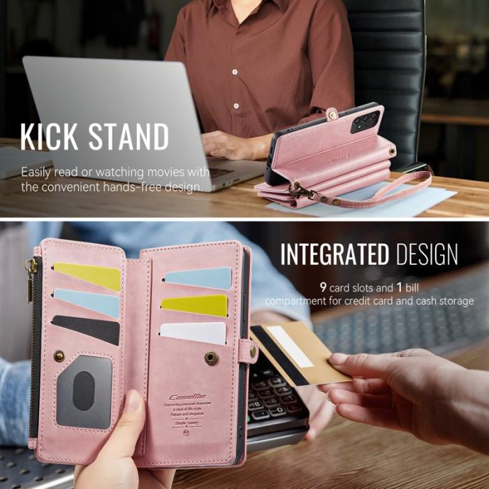 Caseme - CASEME Konstläder Plånboksfodral till Samsung Galaxy A56 5G med RFID-Skydd Rosa