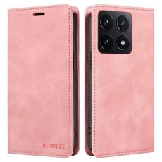 BETOPNICE - BETOPNICE 003 f&ouml;r Xiaomi 14T Pl&aring;nboksfodral i Konstl&auml;der - Rosa
