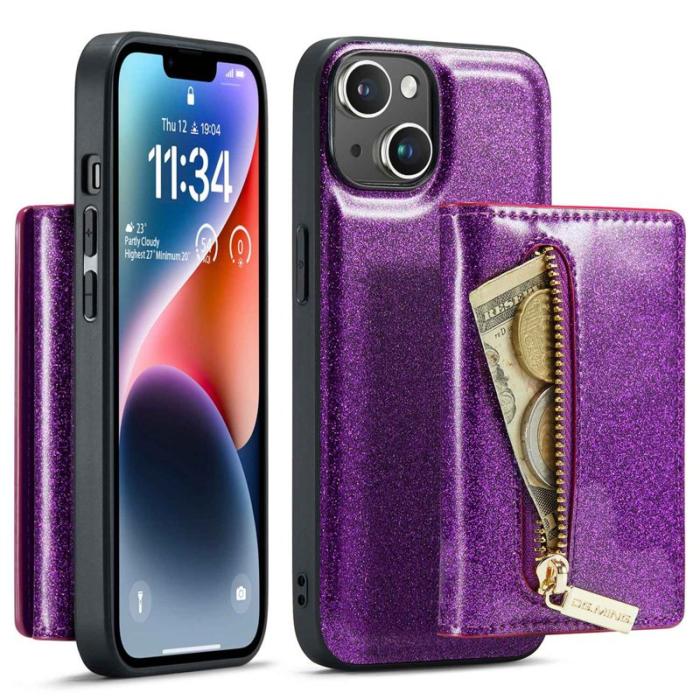 DG.MING - DG.MING M3 Series Mobilskal till iPhone 14 Plus 2-i-1 Glittrig Lila