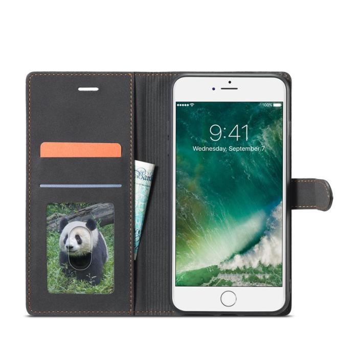 FORWENW - FORWENW F1 Series Plånboksfodral i Konstläder för iPhone 7/8/SE - Svart